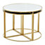 Interiors by Premier Jolie Five Piece Nesting Tables Set With Mirrored Top and Gold Frames