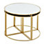 Interiors by Premier Jolie Five Piece Nesting Tables Set With Mirrored Top and Gold Frames