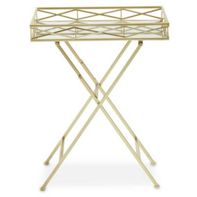 Interiors by Premier Jolie Rectangle Gold Tray Table