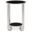 Interiors by Premier Jolie Round End Table Black Mirror and Silver Frame