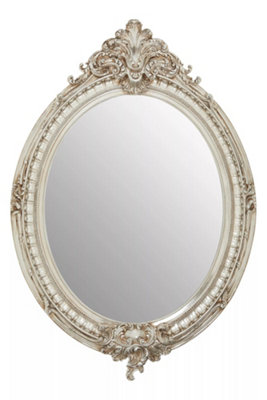 Interiors by Premier Juliet Champagne Oval Framed Wall Mirror