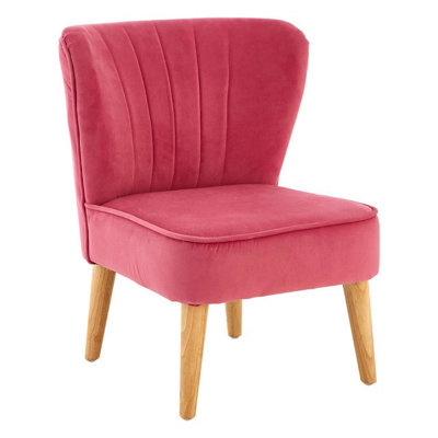 Interiors by Premier Kids Chair, Comfortable Seating Pink Velvet Chair, Easy to Clean Bedroom Chair, Adjustable Small Chair
