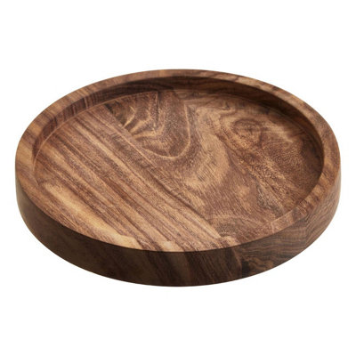 Round serving tray sale wood