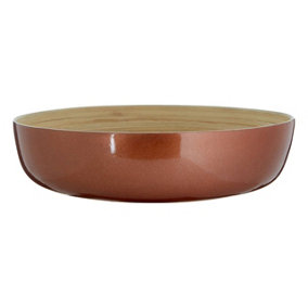 Interiors by Premier Kyoto Rose Gold Salad Bowl With Raised Edges