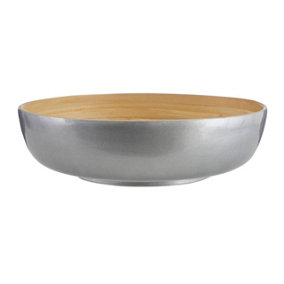 Interiors by Premier Kyoto Silver Salad Bowl With Raised Edges