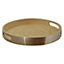 Interiors by Premier Kyoto Small Round Gold Serving Tray