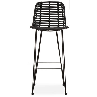 Interiors by Premier Lagom Black Natural Rattan Bar Chair DIY at B&Q