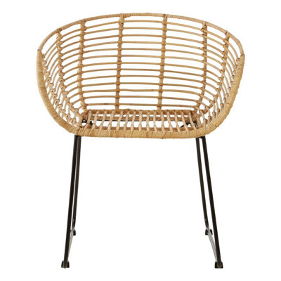 Interiors by Premier Lagom Natural Rattan Rounded Chair | DIY at B&Q