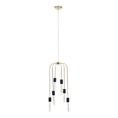 Interiors by Premier Lagona 6 Bulb Gold Finish Pendant Light