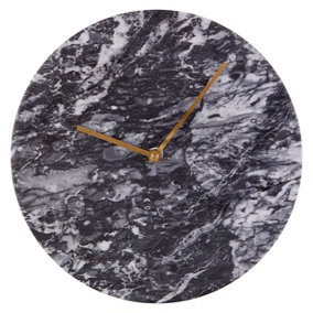 Interiors by Premier Lamonte Black Marble Wall Clock