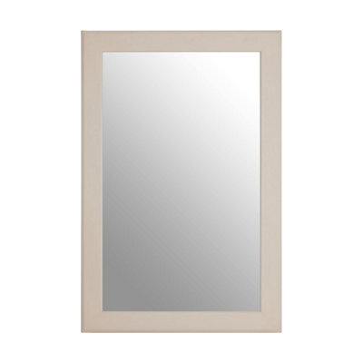 Interiors by Premier Large Wall Mirror, Grain Pattern White Frame Mirror for Home, Office, Closet