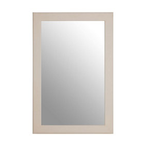 Interiors by Premier Large Wall Mirror, Grain Pattern White Frame Mirror for Home, Office, Closet