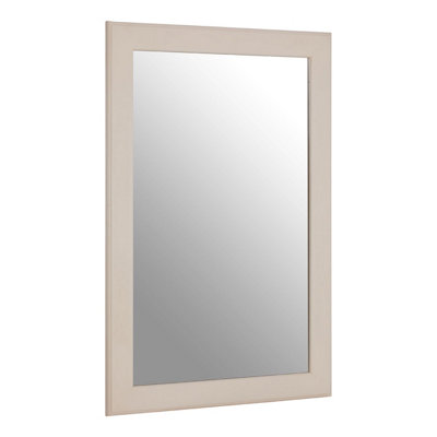 Interiors by Premier Large Wall Mirror, Grain Pattern White Frame Mirror for Home, Office, Closet