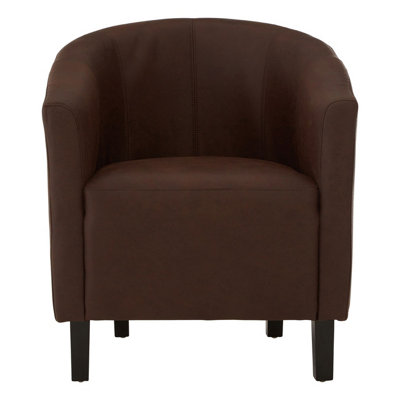 Interiors by Premier Leather Effect Armchair, Easy to Clean Leather Armchair, Body Supportive Accent Chair