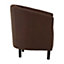 Interiors by Premier Leather Effect Armchair, Easy to Clean Leather Armchair, Body Supportive Accent Chair