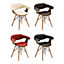 Interiors by Premier Leather Effect Beech Wood Legs Chair, Backrest Breakfast Chair, Footrest Living Bar Chair
