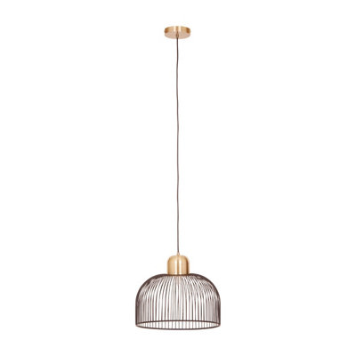 Interiors by Premier Lenno Black And Antique Brass Pendant Light