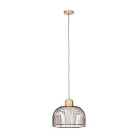 Interiors by Premier Lenno Black And Antique Brass Pendant Light