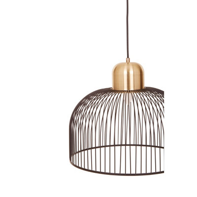 Interiors by Premier Lenno Black And Antique Brass Pendant Light