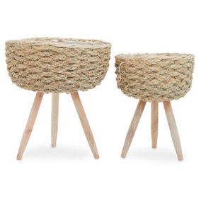 Interiors by Premier Lentigo Set Of Two Natural Planters