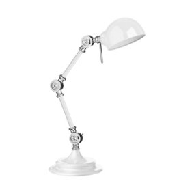 Interiors by Premier Library White Adjustable Table Lamp