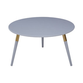 Interiors by Premier Light Grey Coffee Table, Triangular Large End Table, Long Lasting Round Top Coffee Table for Indoor, Outdoor