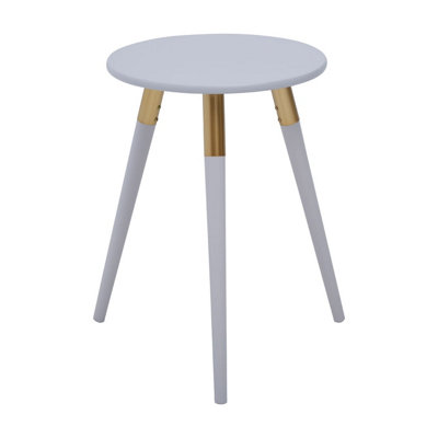 Interiors by Premier Light Grey Side Table, Triangular Small End Table, Long Lasting Rounded Top Coffee Table for Indoor