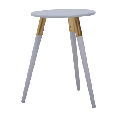 Interiors by Premier Light Grey Side Table, Triangular Small End Table, Long Lasting Rounded Top Coffee Table for Indoor