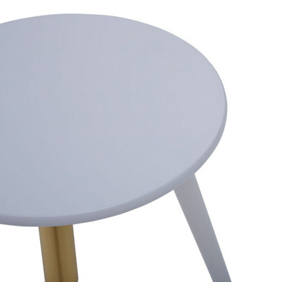 Interiors by Premier Light Grey Side Table, Triangular Small End Table, Long Lasting Rounded Top Coffee Table for Indoor