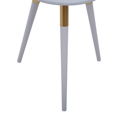 Interiors by Premier Light Grey Side Table, Triangular Small End Table, Long Lasting Rounded Top Coffee Table for Indoor