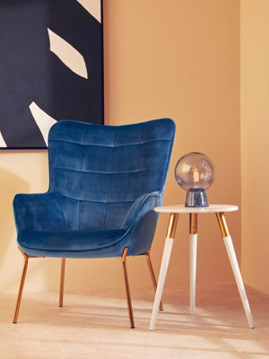 Interiors by Premier Light Grey Side Table, Triangular Small End Table, Long Lasting Rounded Top Coffee Table for Indoor