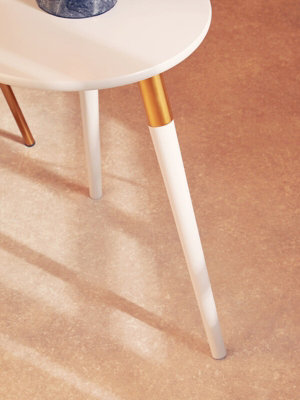 Interiors by Premier Light Grey Side Table, Triangular Small End Table, Long Lasting Rounded Top Coffee Table for Indoor