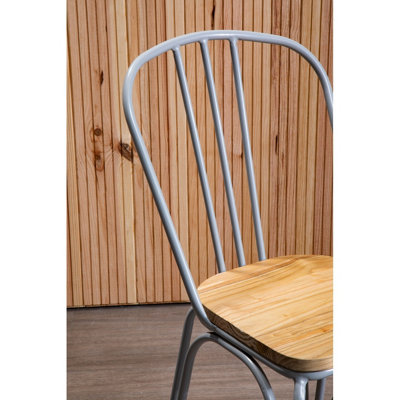 Interiors by Premier Lightweight Grey Finish Metal Frame Dining Chair ...