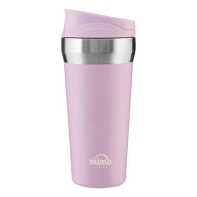 Interiors by Premier Lilac 380ml Insulated Stainless Steel Travel Mug, Travel Mug with Lid, Thermal Travel Mug, Thermos Mug