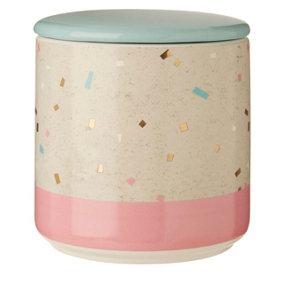 Interiors by Premier Lozica Medium Recycled Grey Pink Storage Canister