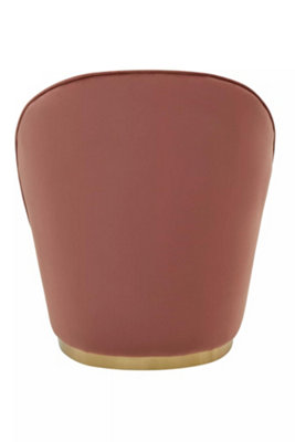 Interiors by Premier Luxurious Dusty Pink Velvet Gold Base Chair, Modern Armless Chair For Livingroom, Wooden Chair For Bedroom