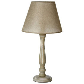 Interiors by Premier Maine Lined Wooden Candlestick Table Lamp
