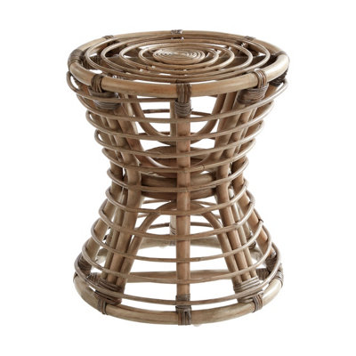 Interiors by Premier Maka Grey Rattan Stool