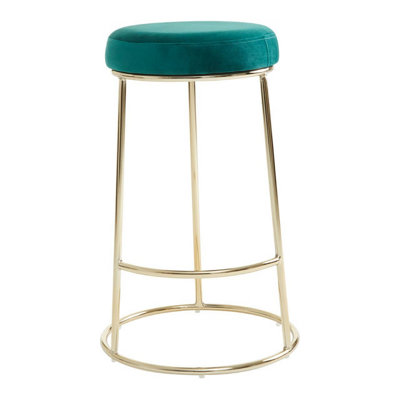 Interiors by Premier Manhattan Green Velvet Bar Stool