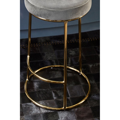 Interiors by Premier Manhattan Grey Velvet Tall Bar Stool
