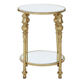 Interiors by Premier Marcia 2 Tier Gold Finish Side Table
