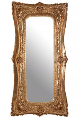 Interiors by Premier Marseille Gold Finish Rectangular Wall Mirror