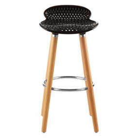 Interiors by Premier Matte Black Bar Stool, Easy to Clean Kitchen Bar Stool, Footrest Bar Stool, Space-Saver Breakfast Stool