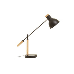 Interiors by Premier Matte Black Table Lamp, Easy to Assemble Bedside Table Light, Eco-friendly Lamp for Table Living Room