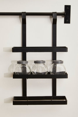 Interiors by Premier Matte Black Three Level Hanging Rack, Wall Mounted ...