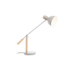 Interiors by Premier Matte Grey Table Lamp, Easy to Assemble Bedside Table Light, Eco-friendly Lamp for Table Living Room