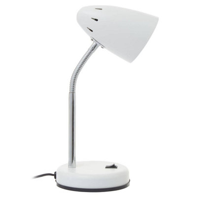 Interiors by Premier Matte White Desk Lamp, Adjustable Living Room Desk Lamp,  Minimalistic Desk Lamp for Reading & Writing