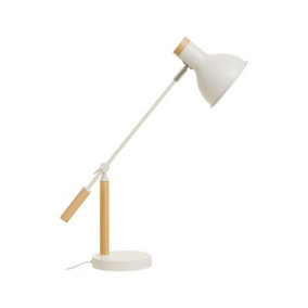 Interiors by Premier Matte White Table Lamp, Easy to Assemble Bedside Table Light, Eco-friendly Lamp for Table Living Room