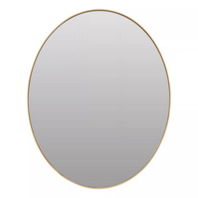 Interiors by Premier Medium Gold Finish Oval Wall Mirror