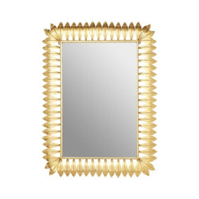 Interiors by Premier Merlin Gold Leaf Frame Wall Mirror